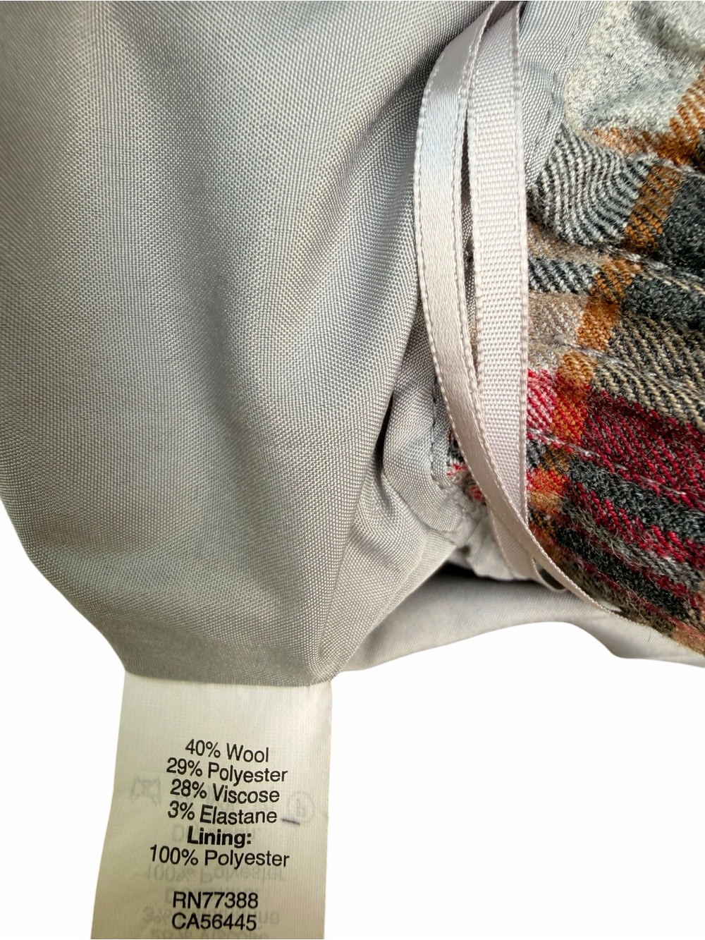J. Crew Size 14 Plaid Elastic-Waist Mini Skirt Red Gray Lined Wool Pockets Fall - Picture 7 of 9
